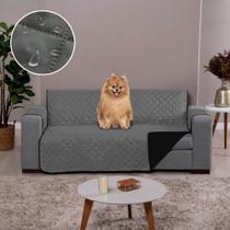 Capa Sofá Impermeável 2 Lugares Cinza-Preto Exclusiva