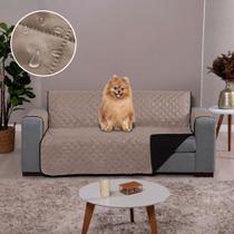 Capa Sofá Impermeável 4 Lugares Caqui-Tabaco Exclusiva