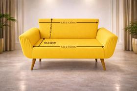 Capa Sofá Namoradeira Opala Premium, Encaixe Perfeito e Envio Rápido Varias cores Cor:Amarelo