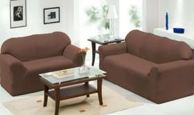 Capa Sofa Relex com elastico 2 e 3 lugares marrom