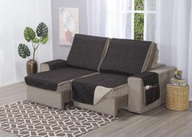 Capa Sofá Retrátil Protetor 4 Lugares 2,40M Assento Dupla