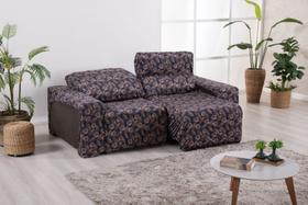 Capa Sofá Retrátil Reclinavel 3 Lugares Veste Fácil Malha Estampado