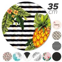 Capa Sousplat Jogo Americano Estampado Redondo Abacaxi
