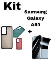 Capa Space Anti Impacto + Película Fosca Privacidade Samsung Galaxy A54 - MBOX