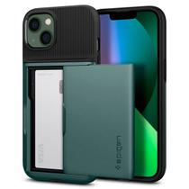 Capa Spigen Slim Armor CS para iPhone 13 - Verde meia-noite Capa Spigen Slim Armor CS para iPhone 13 - Verde meia-noite