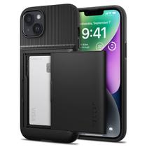 Capa Spigen Slim Armor CS para iPhone 14 - Resistente e Preta