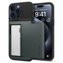 Capa Spigen Slim Armor CS para iPhone 15 Pro Abyss Green