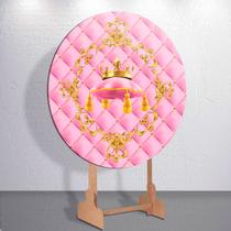 Capa Sublimada de Festa Infantil Realeza Painel Redondo Grande ou Mini Estampa Colorida Coroa Capa Sublimada de Festa Infantil Realeza Painel Redondo Grande ou Mini Estampa Colorida Coroa