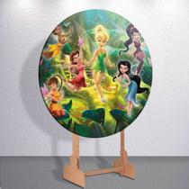 Capa Sublimada Infantil Cute Fadinha Amigos Sino Painel Redondo Grande ou Mini Estampa Colorida