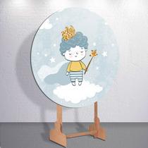 Capa Sublimada Painel Redondo Cute Principe Festa Tamanho Grande ou Mini Decoração Colorida
