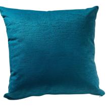 Capa Suede Decorativa p/ Almofada 43x43cm Grafiato Azul Tifany com Abas