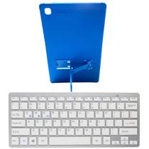 Capa Suporte Azul + Teclado Bluetooth para Tablet Samsung A8 10.5 X200/X205