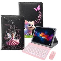 Capa Suporte Giratória Para Tablet Multilaser M10 Wifi Estampada + Teclado e Mouse Bluetooth Rosa Capa Suporte Giratória Para Tablet Multilaser M10 Wifi Estampada + Teclado e Mouse Bluetooth Rosa