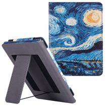 Capa Suporte LaoShuSheng para Kindle Paperwhite 6" (5ª/6ª/7ª/10ª Geração, Lançamentos 2012-2018) - Capa Folio em Couro PU com Duas Alças de Mão e Função Auto Sleep/Wake (Céu Estrelado)