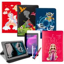 Capa Suporte Para Tablet Positivo Vision Tab 7 Estampada + Película + Caneta Touch