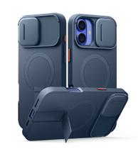 Capa SURITCH para iPhone 16 Plus com câmera magnética Slide Blue