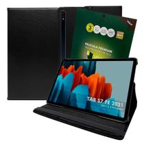 Capa Tab S7 Fe Case Giratória Top + Pelicula Hprime - Preta