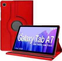 Capa Tablet Samsung Galaxy Tab A7 10.4 T500 T505 Giratória Executiva Rotação Vermelha