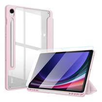 Capa Tablet Samsung S9 FE 10.9 + Vidro Rosa