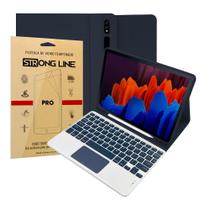 Capa Teclado e Touchpad Colorido Tab S7 Plus 12.4 Polegadas + Pelicula de Vidro
