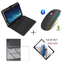 Capa Teclado+mouse bluetooth+película+capa Silicone P/ Tablet A8 10.5 X200 - FAM