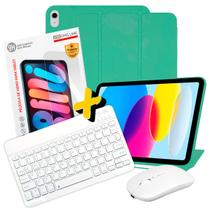 Capa, Teclado, Mouse e Película para iPad A16 11ª Geração - Combo Completo Branco