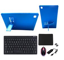 Capa +Teclado Mouse p/ Tablet Samsung A7 T500/T505 10.4 Azul Kit Transforma Mini Computador - Commercedai