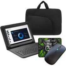Capa Teclado + Mouse Sem Fio + Case Luva p/ Tablet de 9 a 10.5 Polegadas