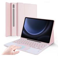 Capa Teclado Slot Caneta p/ Galaxy Tab S9fe Plus X616 X610 Rosa