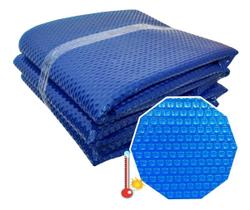 Capa Térmica Para Piscina 8,0 X 4,0m Cor Azul 300 Micras Plástico Bolha