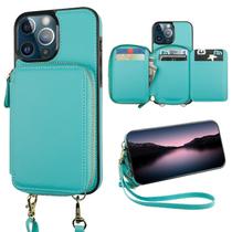 Capa tipo carteira Bocasal com bloqueio de RFID para iPhone 13 Pro Max verde