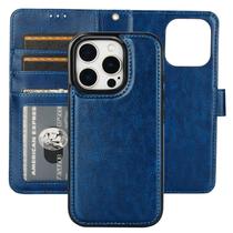 Capa tipo carteira Bocasal removível para iPhone 16 Pro 6,3" azul