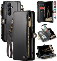 Capa tipo carteira com bloqueio RFID para Samsung Galaxy S26 6.3 - preta