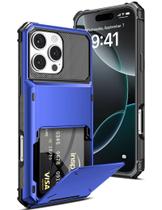 Capa tipo carteira COOYA para iPhone 16 Pro Max, compartimento de cartão azul de 6,9"
