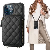 Capa tipo Carteira Crossbody Bocasal para iPhone 12 Pro Max - Preta