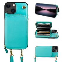 Capa tipo carteira crossbody Bocasal para iPhone 13 em couro RFID de 6,1 polegadas Capa tipo carteira crossbody Bocasal para iPhone 13 em couro RFID de 6,1 polegadas