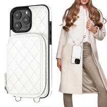 Capa tipo Carteira Crossbody Bocasal para iPhone 16 Pro Max - Branca