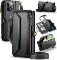 Capa tipo carteira crossbody compatível com Strapurs para iPhone 12 Pro Max