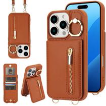 Capa tipo carteira Crossbody Jcxtrombulous para iPhone 13 Pro Brown Capa tipo carteira Crossbody Jcxtrombulous para iPhone 13 Pro Brown