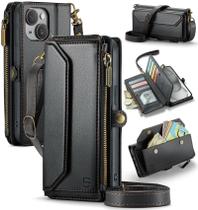 Capa tipo Carteira Crossbody para iPhone 15 Plus - Compatível com Strapurs