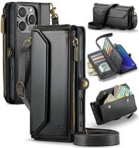 Capa tipo Carteira Crossbody para iPhone 16 Pro Max (6.9") - Preta
