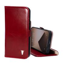 Capa tipo carteira de couro compatível com TORRO para iPhone 14 Pro vermelha