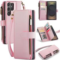 Capa tipo carteira Deekeewe para Samsung Galaxy S25 Ultra 5G rosa PU