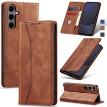 Capa tipo carteira flip Jasonyu para Samsung Galaxy S24 FE marrom