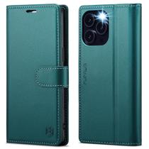 Capa tipo carteira FLIPALM compatível com iPhone 16 Pro 6.3 azul-esverdeado