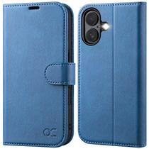 Capa tipo carteira OCASE compatível com iPhone 16 6.1" 2024 azul claro