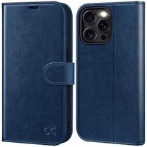 Capa tipo carteira OCASE compatível com iPhone 16 Pro azul