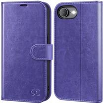 Capa tipo carteira OCASE compatível com iPhone 16e roxa de 6,1"