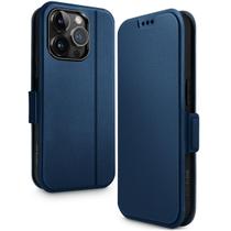Capa tipo carteira OCASE para iPhone 15 Pro 6.1" 2023 em couro azul