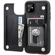 Capa tipo carteira OT ONETOP em couro PU com suporte de cartão para iPhone 11 6.1" Capa tipo carteira OT ONETOP em couro PU com suporte de cartão para iPhone 11 6.1"